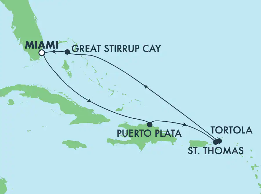 Norwegian Cruise Line: An Epic Caribbean Trip to Remember-family reunion - Iitinerary map 