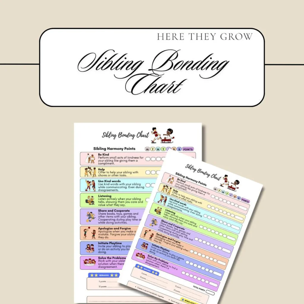 Thank you game - Sibling bonding chart
